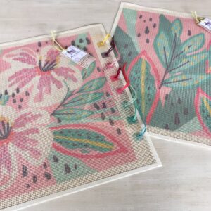 Set Hibiscus y hojas Rosadas