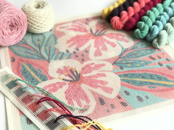 Set Hibiscus y hojas Rosadas - Imagen 2